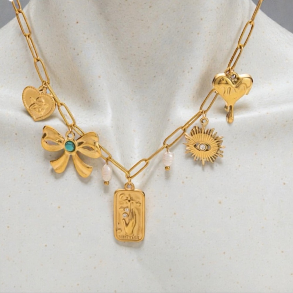 Gold Plated Luck Charm‎ Necklace NEW